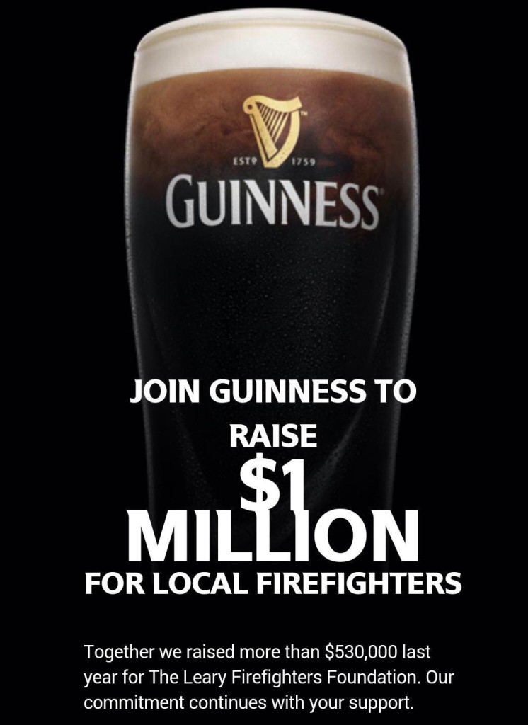 Join Guinness to raise $1 million for local firefighters.